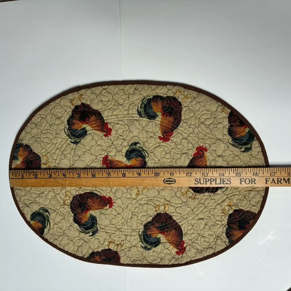 Set Of 4 Rooster Farmhouse Country Vintage Cloth Placemats